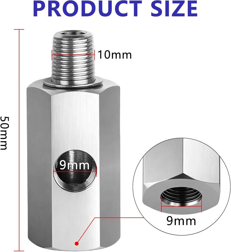 Senlinyu محول حساس ضغط الزيت 1/8 BSPT، من الفولاذ المقاوم للصدأ 304 1/8" BSPT أنثوي إلى ذكر مع منفذ NPT، لتغذية زيت التيربو ومقياس ضغط الزيت - Image 4